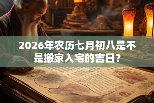 2026年农历七月初八是不是搬家入宅的吉日？