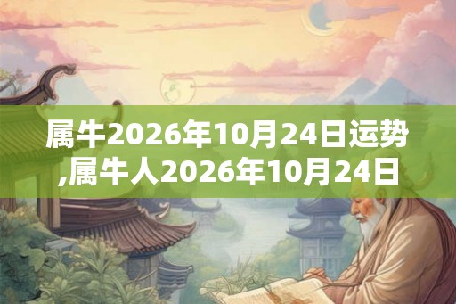 属牛2026年10月24日运势,属牛人2026年10月24日财运,生肖牛2026年10月24日运势