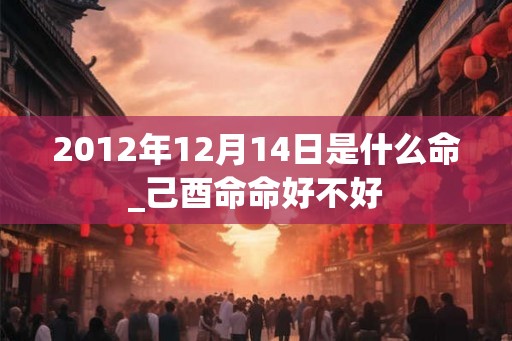 2012年12月14日是什么命_己酉命命好不好