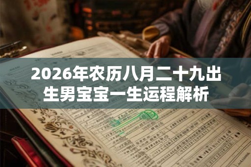 2026年农历八月二十九出生男宝宝一生运程解析