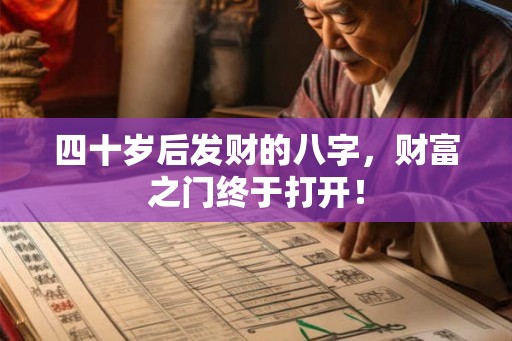 四十岁后发财的八字，财富之门终于打开！