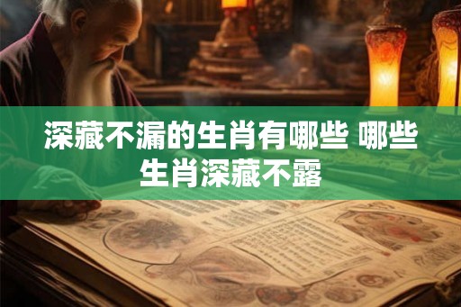 深藏不漏的生肖有哪些 哪些生肖深藏不露