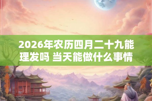 2026年农历四月二十九能理发吗 当天能做什么事情