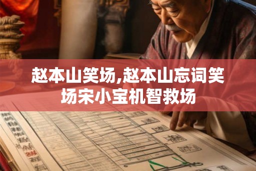 赵本山笑场,赵本山忘词笑场宋小宝机智救场