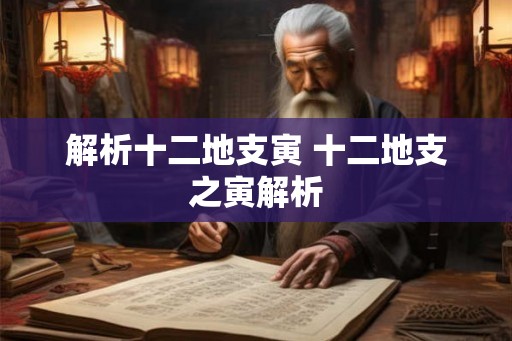 解析十二地支寅 十二地支之寅解析