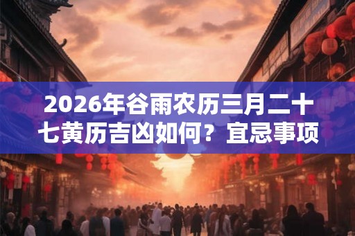 2026年谷雨农历三月二十七黄历吉凶如何？宜忌事项有哪些？