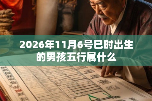 2026年11月6号巳时出生的男孩五行属什么