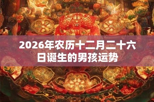 2026年农历十二月二十六日诞生的男孩运势 2026年农历十二月二十六日诞生的男孩运势