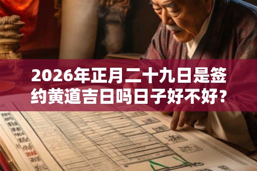 2026年正月二十九日是签约黄道吉日吗日子好不好？