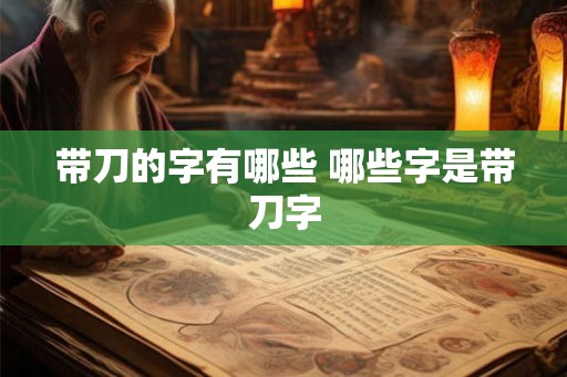 带刀的字有哪些 哪些字是带刀字