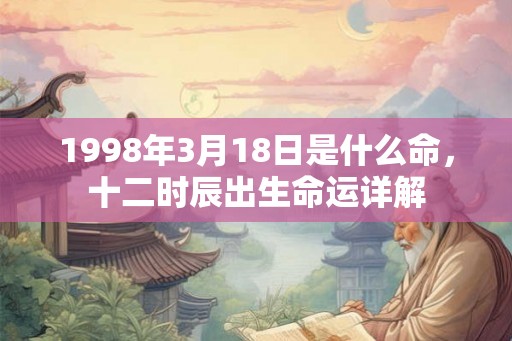1998年3月18日是什么命，十二时辰出生命运详解