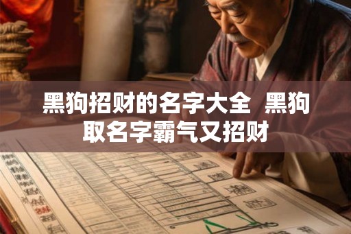 黑狗招财的名字大全  黑狗取名字霸气又招财