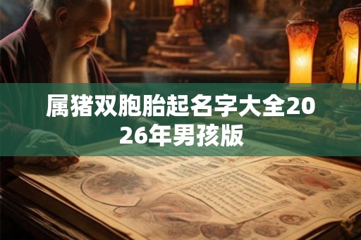属猪双胞胎起名字大全2026年男孩版