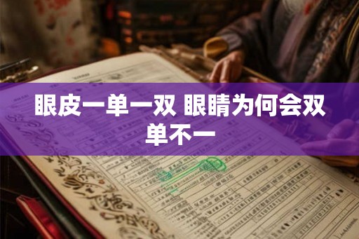 眼皮一单一双 眼睛为何会双单不一