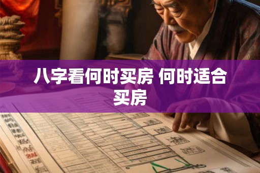 八字看何时买房 何时适合买房