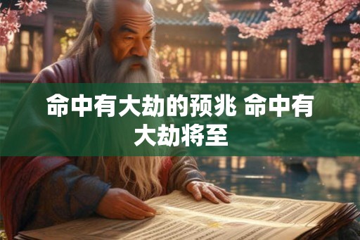 命中有大劫的预兆 命中有大劫将至