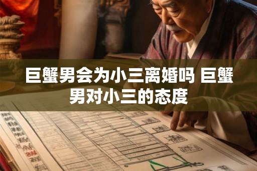 巨蟹男会为小三离婚吗 巨蟹男对小三的态度