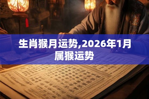 生肖猴月运势,2026年1月属猴运势 生肖猴月运势,2026年1月属猴运势