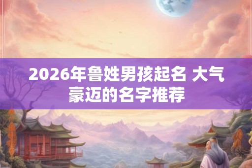 2026年鲁姓男孩起名 大气豪迈的名字推荐