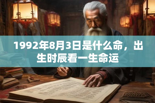 1992年8月3日是什么命，出生时辰看一生命运