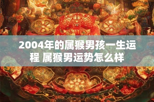 2004年的属猴男孩一生运程 属猴男运势怎么样