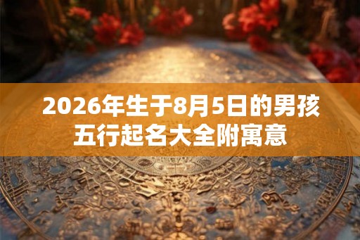 2026年生于8月5日的男孩五行起名大全附寓意