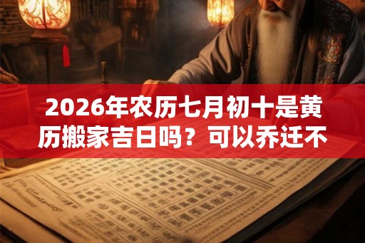 2026年农历七月初十是黄历搬家吉日吗？可以乔迁不