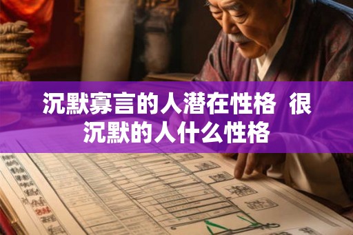 沉默寡言的人潜在性格  很沉默的人什么性格