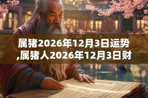 属猪2026年12月3日运势,属猪人2026年12月3日财运,生肖猪2026年12月3日运势