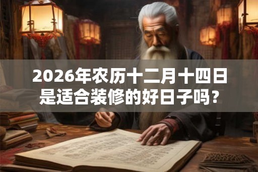 2026年农历十二月十四日是适合装修的好日子吗？
