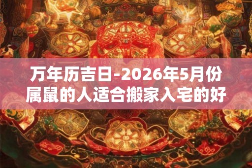 万年历吉日-2026年5月份属鼠的人适合搬家入宅的好日子 万年历吉日-2026年5月份属鼠的人适合搬家入宅的好日子