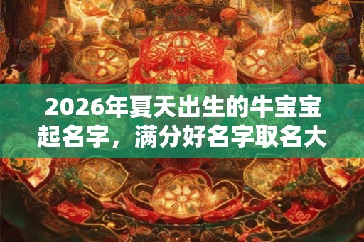 2026年夏天出生的牛宝宝起名字，满分好名字取名大全