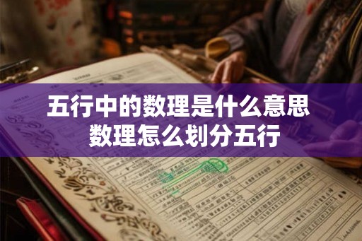五行中的数理是什么意思  数理怎么划分五行