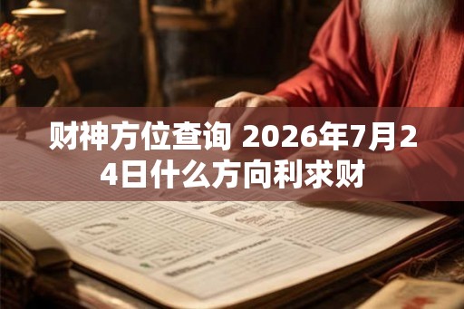 财神方位查询 2026年7月24日什么方向利求财