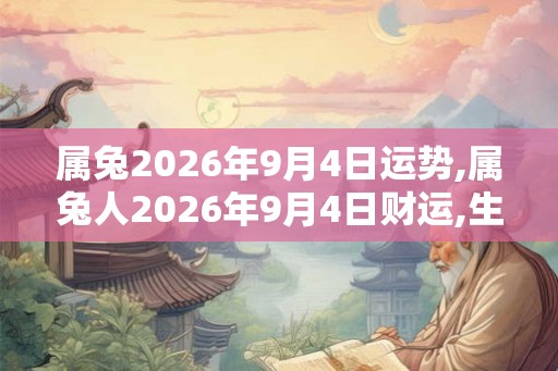 属兔2026年9月4日运势,属兔人2026年9月4日财运,生肖兔2026年9月4日运势