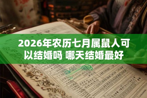 2026年农历七月属鼠人可以结婚吗 哪天结婚最好 2026年农历七月属鼠人可以结婚吗 哪天结婚最好