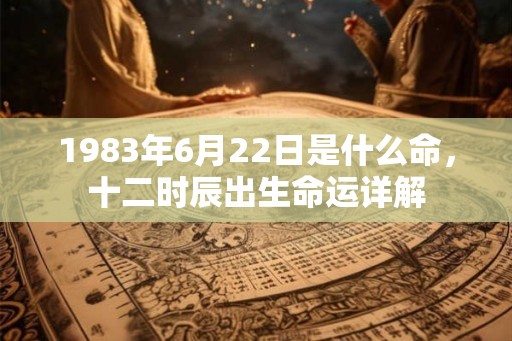 1983年6月22日是什么命，十二时辰出生命运详解