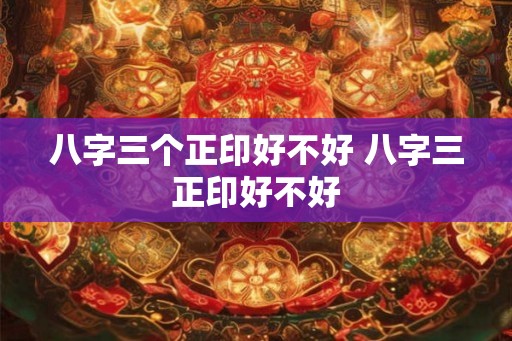 八字三个正印好不好 八字三正印好不好