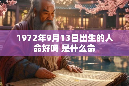 1972年9月13日出生的人命好吗 是什么命