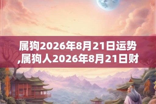 属狗2026年8月21日运势,属狗人2026年8月21日财运,生肖狗2026年8月21日运势 属狗2026年8月21日运势,属狗人2026年8月21日财运,生肖狗2026年8月21日运势