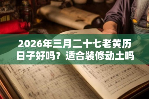 2026年三月二十七老黄历日子好吗？适合装修动土吗？