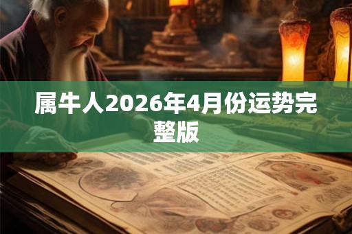 属牛人2026年4月份运势完整版 属牛人2026年4月份运势完整版