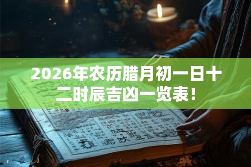 2026年农历腊月初一日十二时辰吉凶一览表！