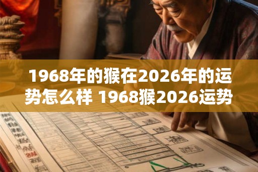 1968年的猴在2026年的运势怎么样 1968猴2026运势如何