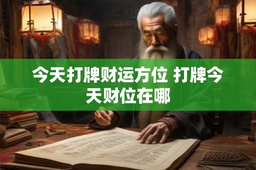 今天打牌财运方位 打牌今天财位在哪