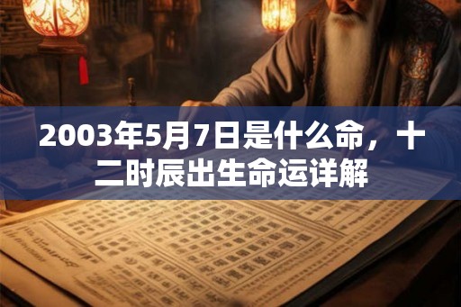2003年5月7日是什么命，十二时辰出生命运详解