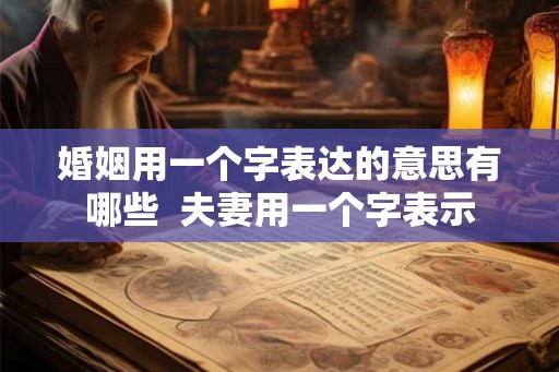 婚姻用一个字表达的意思有哪些  夫妻用一个字表示