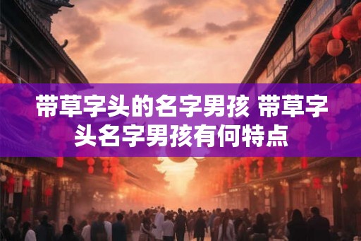 带草字头的名字男孩 带草字头名字男孩有何特点