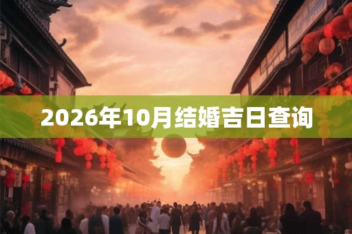 2026年10月结婚吉日查询