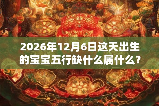 2026年12月6日这天出生的宝宝五行缺什么属什么？